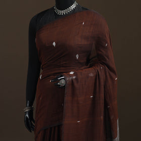 Bengal Pure Mul Cotton Jamdani Saree with Tassels 05