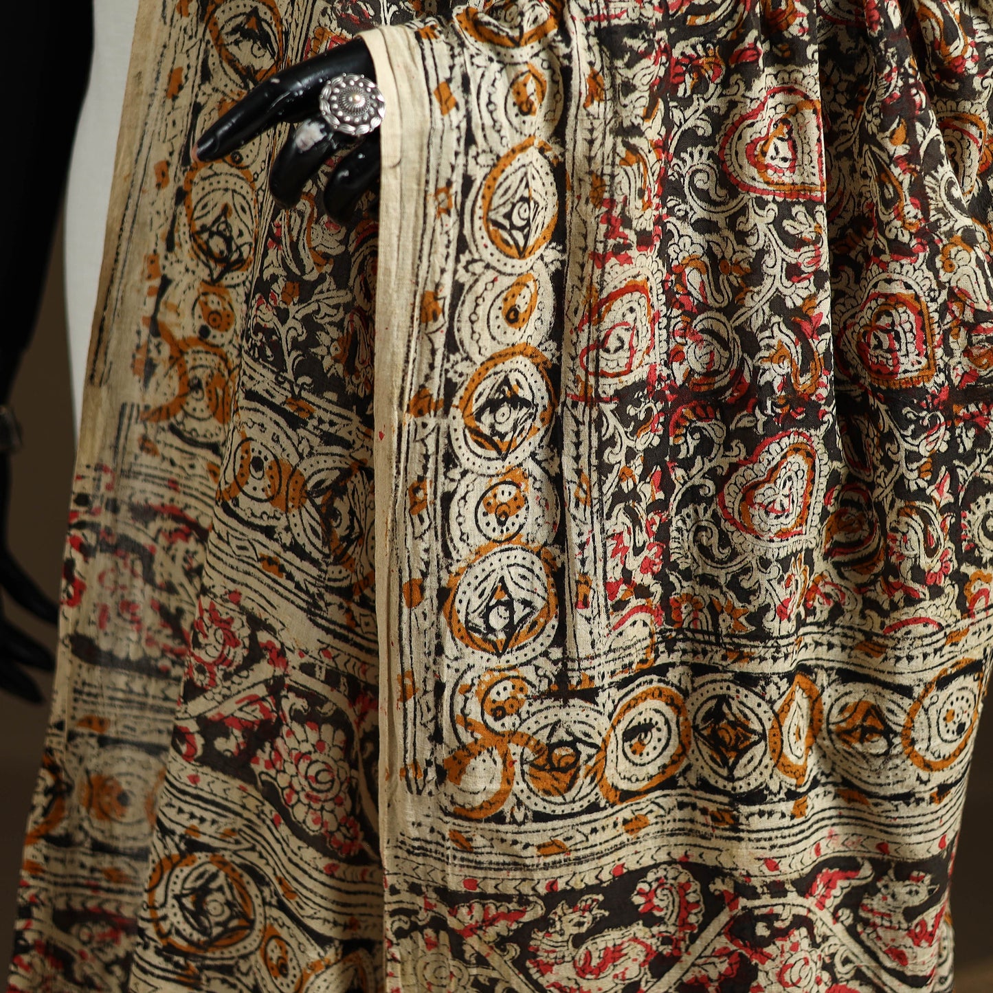 Kalamkari Hand Block Print Natural Dyed Cotton Dupatta 114