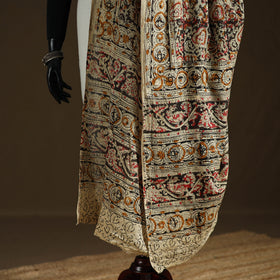 Kalamkari Hand Block Print Natural Dyed Cotton Dupatta 114