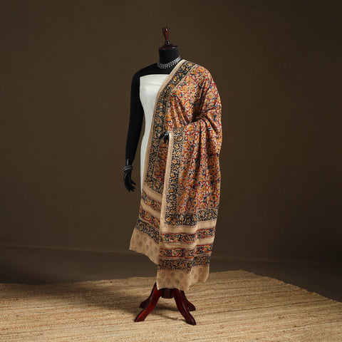 Kalamkari Hand Block Print Natural Dyed Cotton Dupatta 115