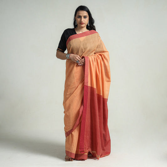Orange - Mangalagiri Godavari Handloom Sada Missing Cotton Saree