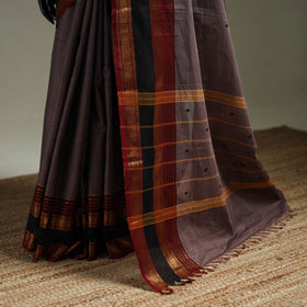 Purple - Kanchipuram Buti Cotton Saree with Border 08