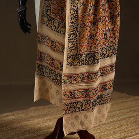 Kalamkari Hand Block Print Natural Dyed Cotton Dupatta 115