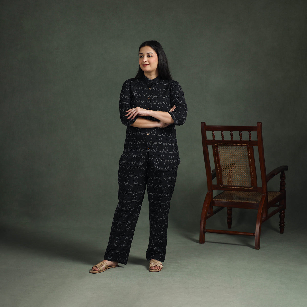 Pochampally Ikat Cotton Night Suit Set for Women 03
