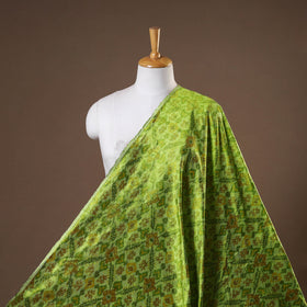 Green - handloom raw silk pochampally ikat fabric 03