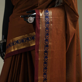 Brown - Kanchipuram Buti Cotton Saree with Border 09