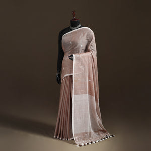 Bengal Pure Mul Cotton Jamdani Saree with Tassels 08