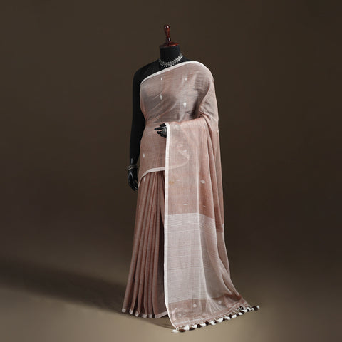 Bengal Pure Mul Cotton Jamdani Saree with Tassels 08