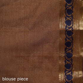 Brown - Kanchipuram Buti Cotton Saree with Border 09