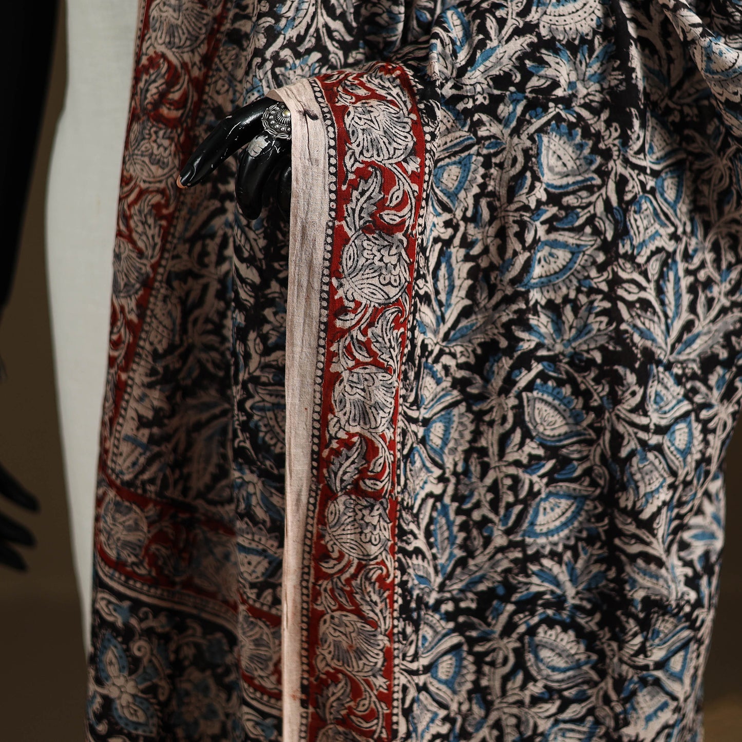 Kalamkari Hand Block Print Natural Dyed Cotton Dupatta 117