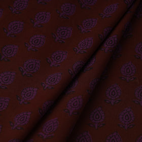 Maroon Bagh Hand Block Print Natural Dyed Cotton Fabric