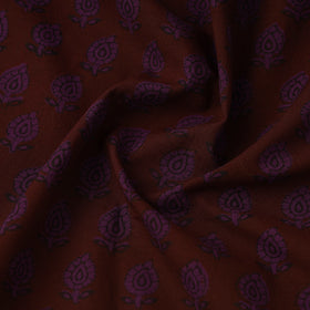 Maroon Bagh Hand Block Print Natural Dyed Cotton Fabric
