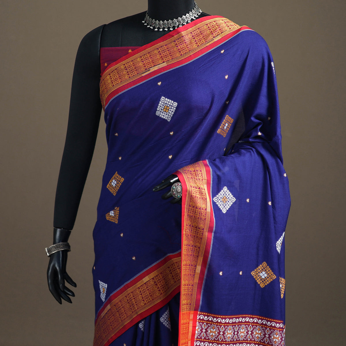 Sambalpuri Handloom Cotton Bomkai Saree with Blouse Piece 06