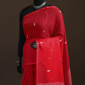 Bengal Pure Mul Cotton Jamdani Saree with Tassels 09