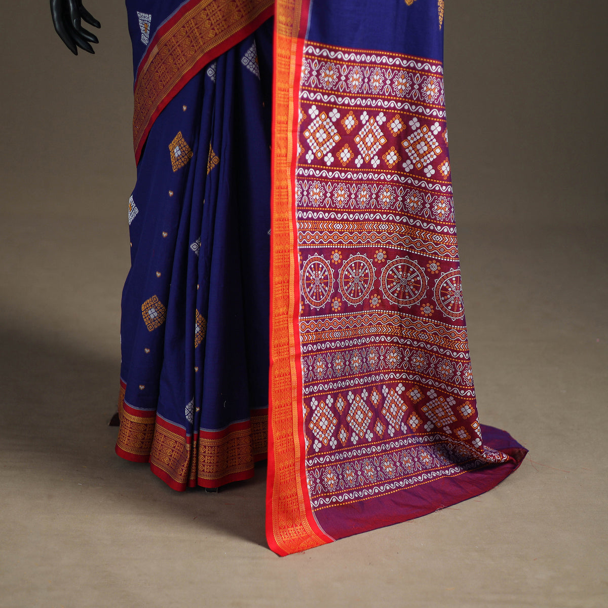 Sambalpuri Handloom Cotton Bomkai Saree with Blouse Piece 06