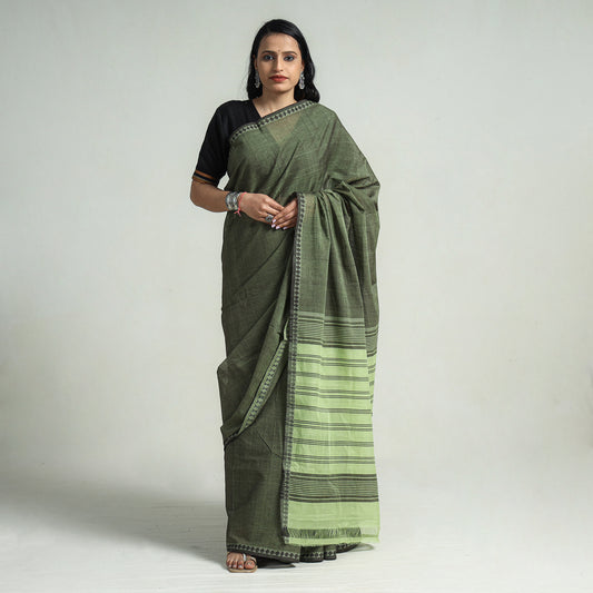 Green - Mangalagiri Godavari Handloom Rudraksha Border Cotton Saree