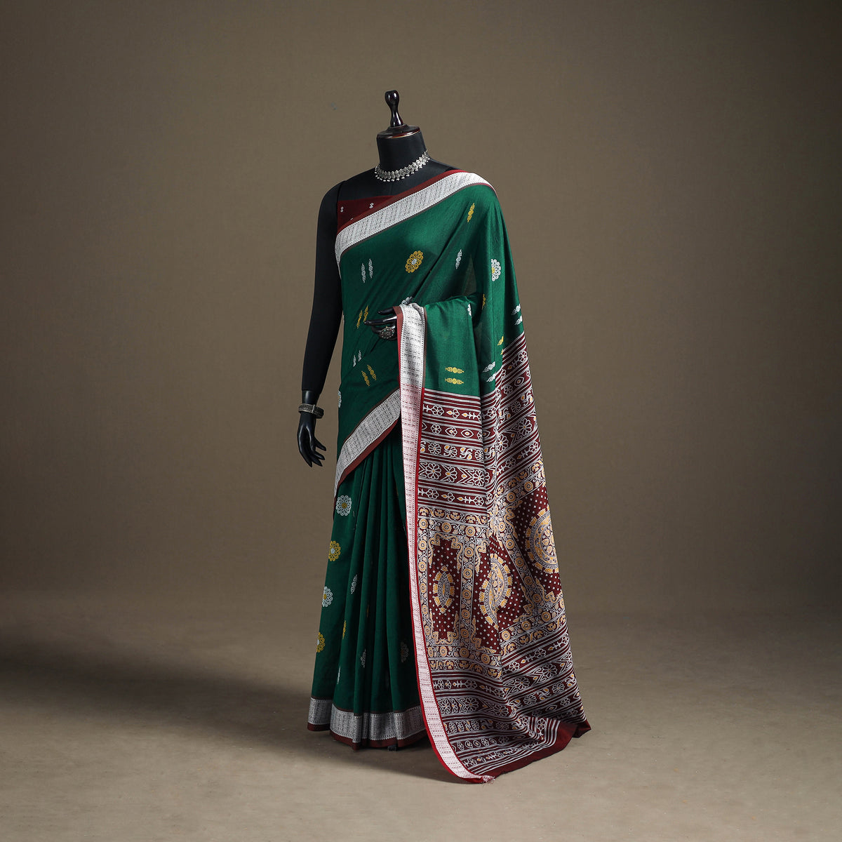 Sambalpuri Handloom Cotton Bomkai Saree with Blouse Piece 05