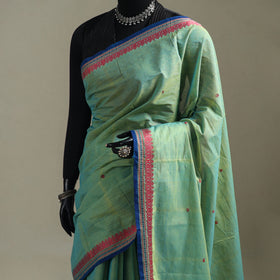 Green - Kanchipuram Buti Cotton Saree with Border 11