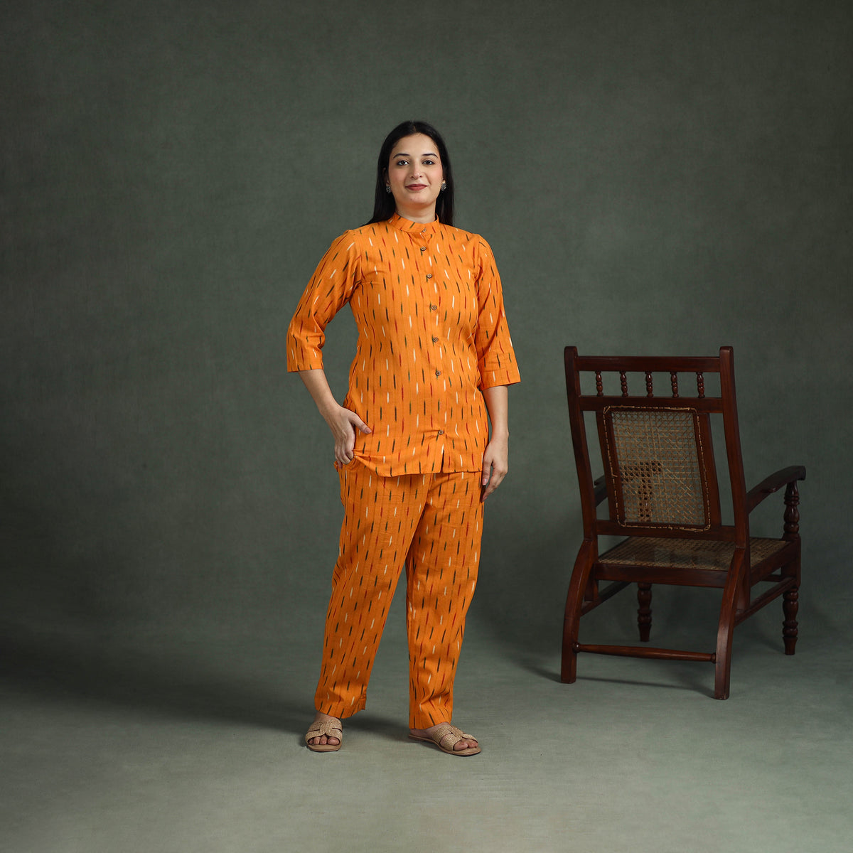 Pochampally Ikat Cotton Night Suit Set for Women 05