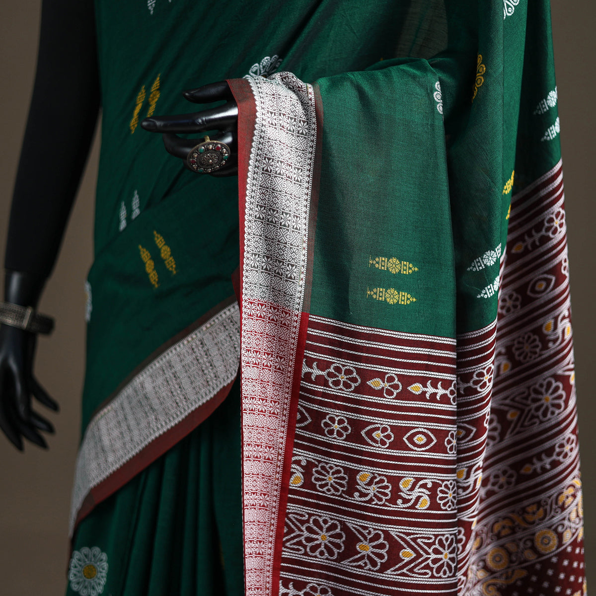 Sambalpuri Handloom Cotton Bomkai Saree with Blouse Piece 05
