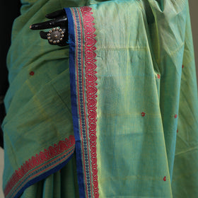Green - Kanchipuram Buti Cotton Saree with Border 11