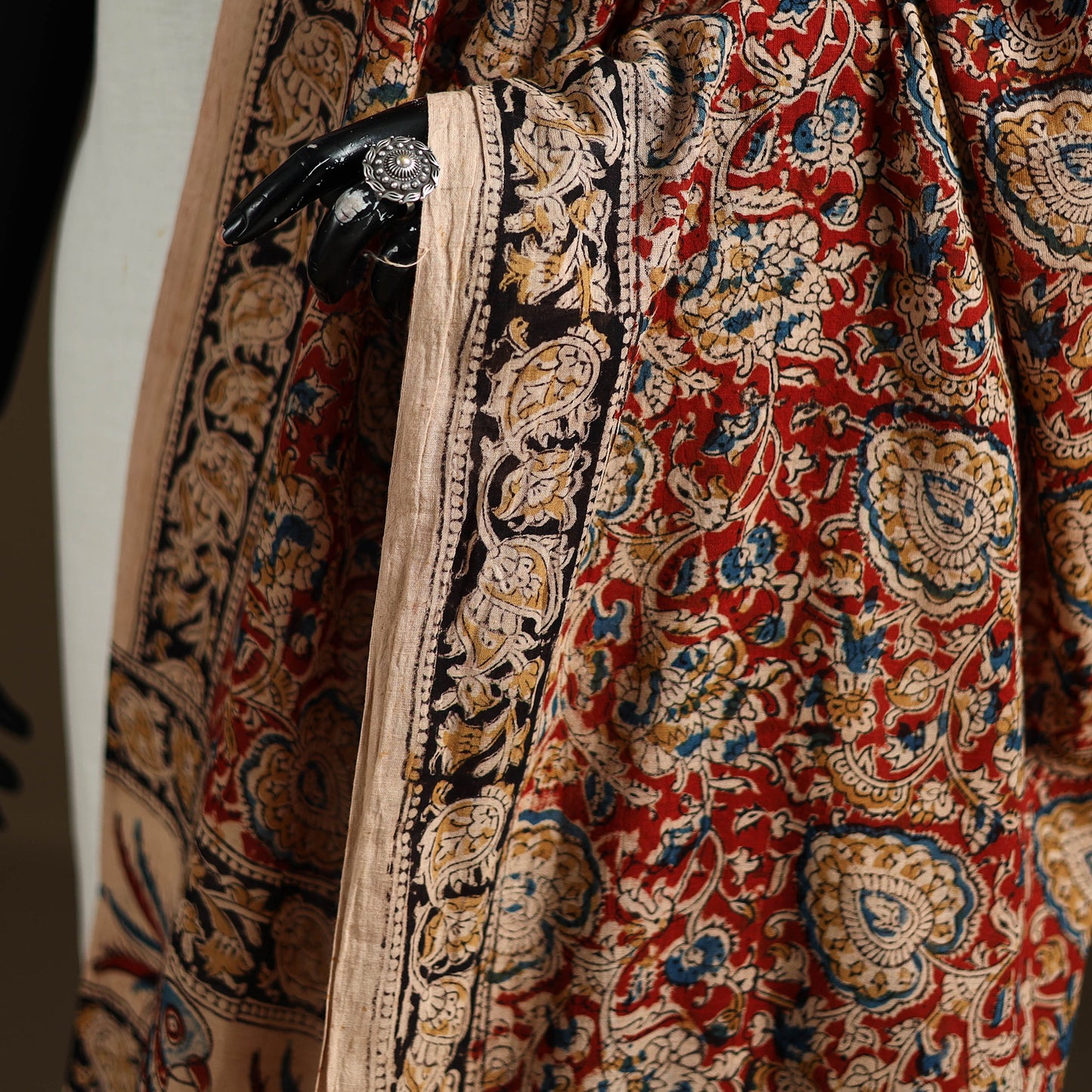 Kalamkari Hand Block Print Natural Dyed Cotton Dupatta 119