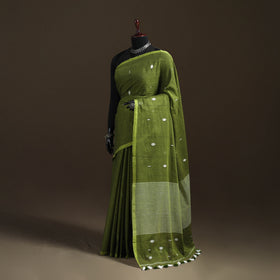 Bengal Pure Mul Cotton Jamdani Saree with Tassels 10
