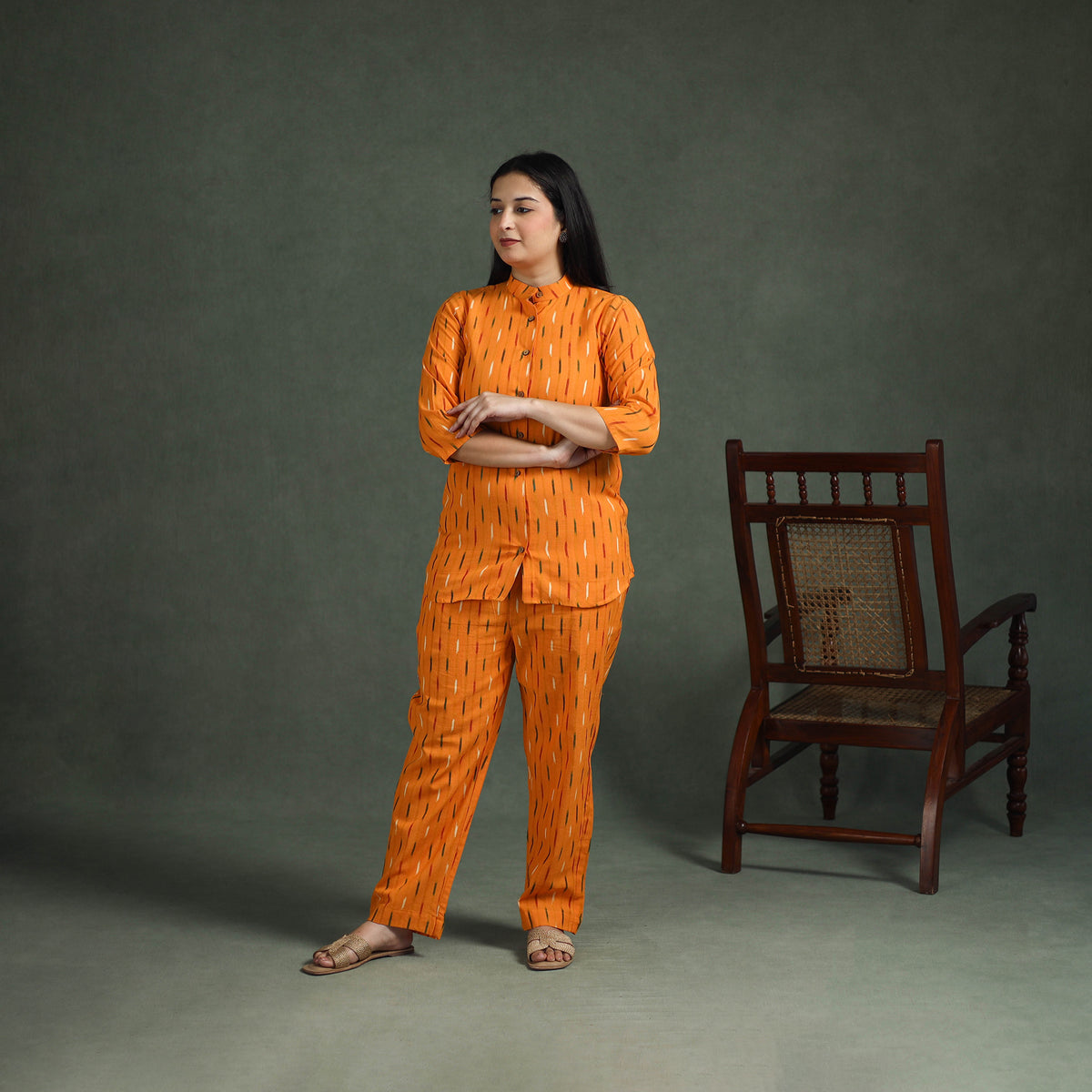 Pochampally Ikat Cotton Night Suit Set for Women 05