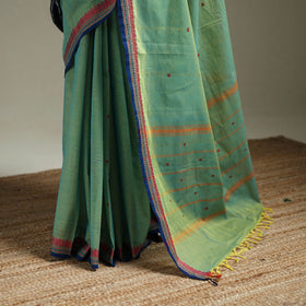Green - Kanchipuram Buti Cotton Saree with Border 11