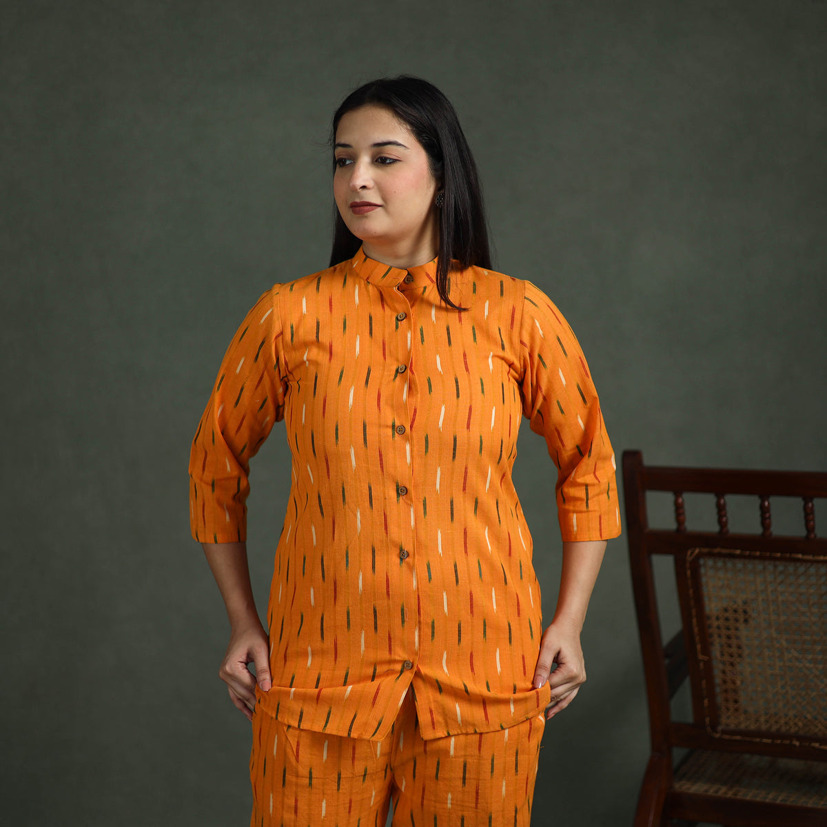 Pochampally Ikat Cotton Night Suit Set for Women 05