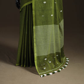 Bengal Pure Mul Cotton Jamdani Saree with Tassels 10
