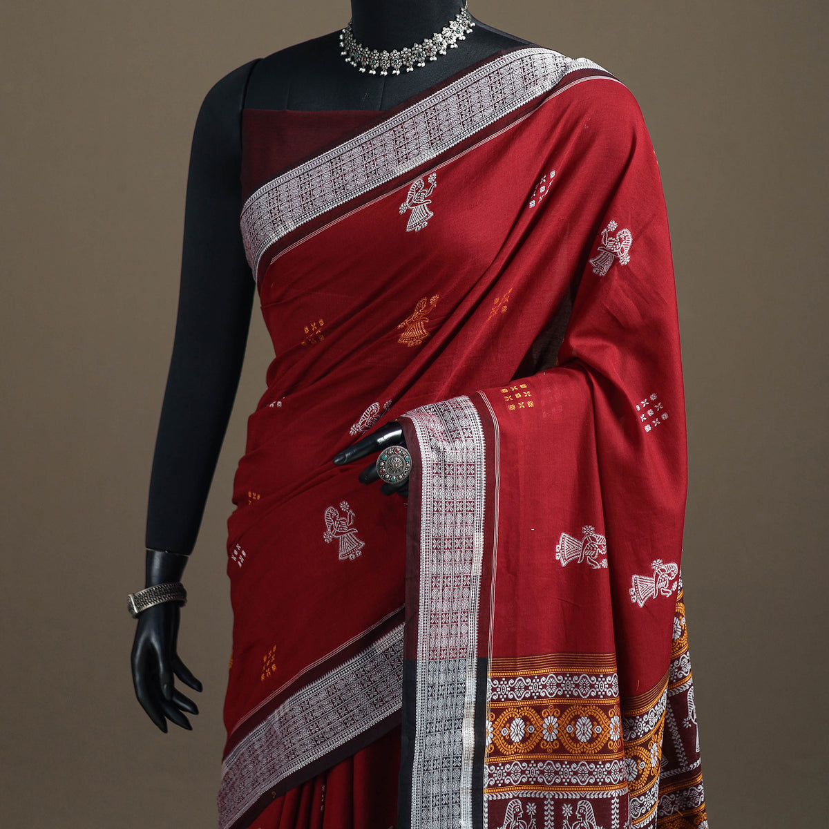 Sambalpuri Handloom Cotton Bomkai Saree with Blouse Piece 04