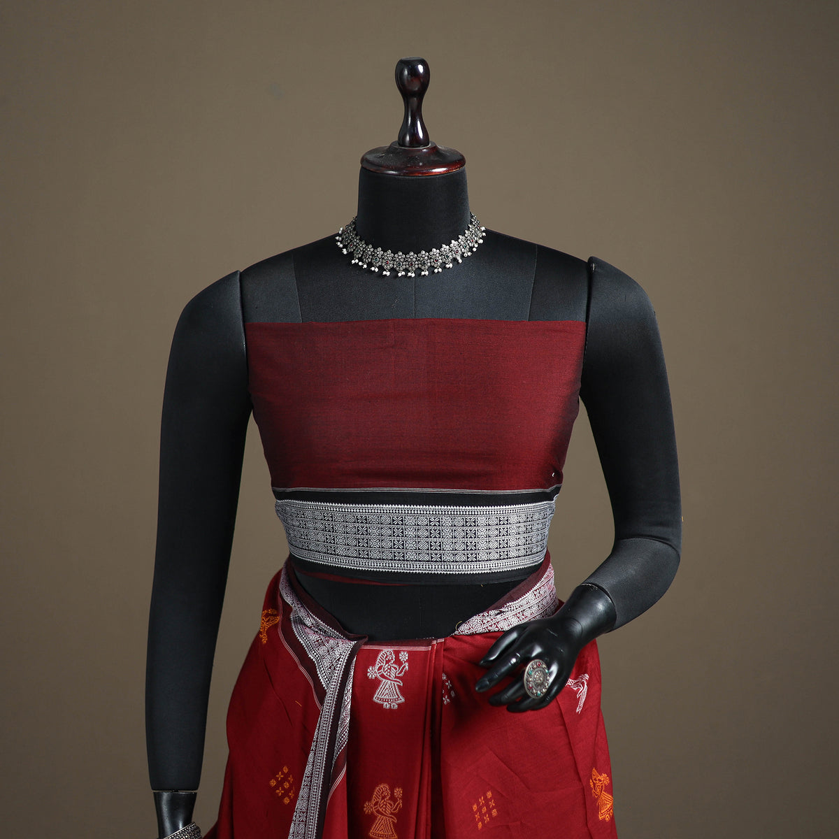 Sambalpuri Handloom Cotton Bomkai Saree with Blouse Piece 04