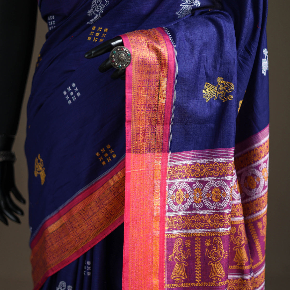 Sambalpuri Handloom Cotton Bomkai Saree with Blouse Piece 03