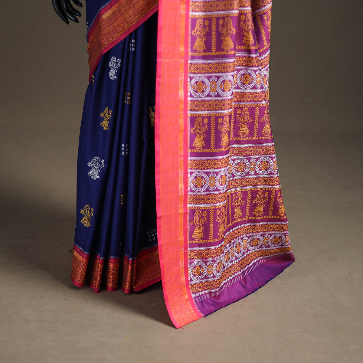 Sambalpuri Handloom Cotton Bomkai Saree with Blouse Piece 03