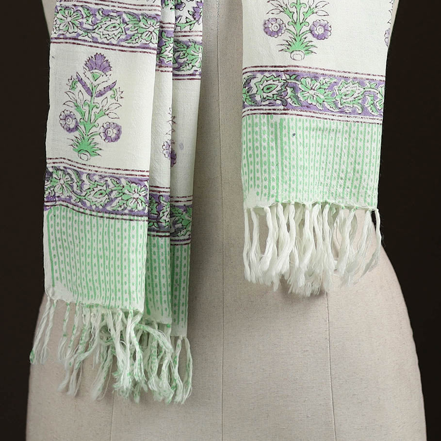 Sanganeri Hand Block Print Pure Merino Wool Handwoven Stole 03