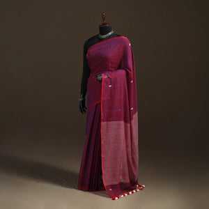 Bengal Pure Mul Cotton Jamdani Saree with Tassels 13