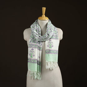 Sanganeri Hand Block Print Pure Merino Wool Handwoven Stole 03