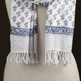 Sanganeri Hand Block Print Pure Merino Wool Handwoven Stole 04