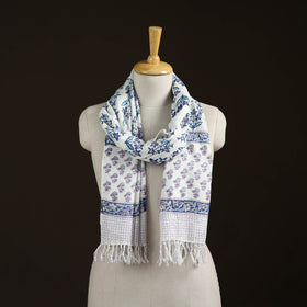 Sanganeri Hand Block Print Pure Merino Wool Handwoven Stole 04