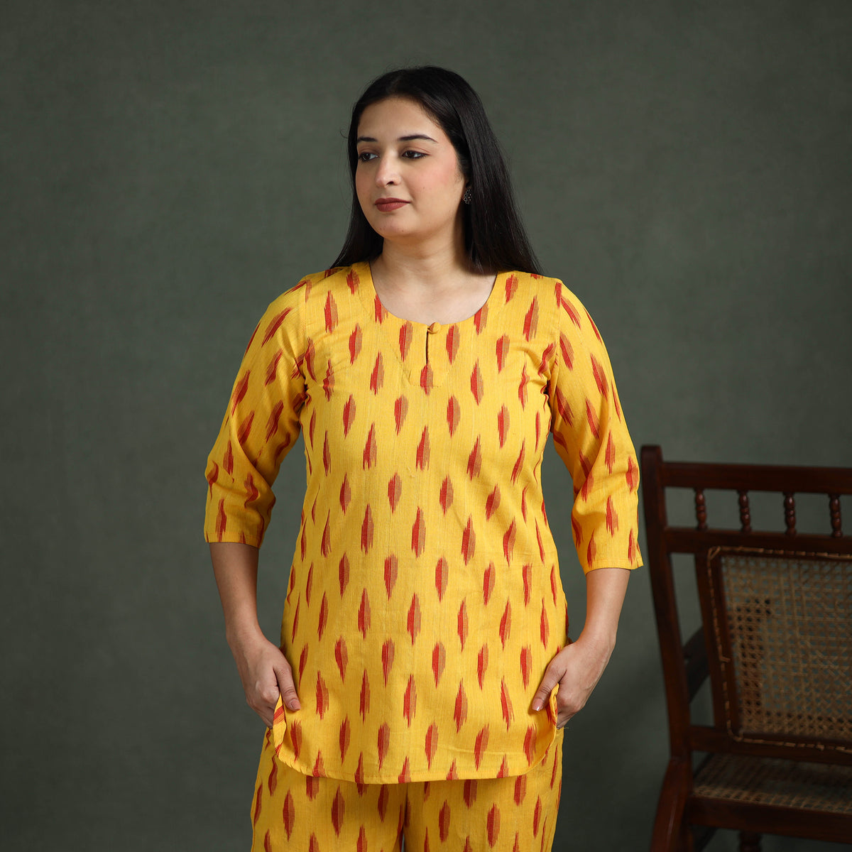Pochampally Ikat Cotton Night Suit Set for Women 16