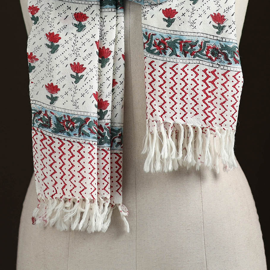 Sanganeri Hand Block Print Pure Merino Wool Handwoven Stole 05