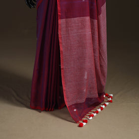 Bengal Pure Mul Cotton Jamdani Saree with Tassels 13