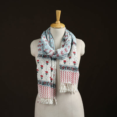 Sanganeri Hand Block Print Pure Merino Wool Handwoven Stole 05