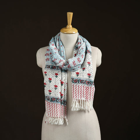 Sanganeri Hand Block Print Pure Merino Wool Handwoven Stole 05