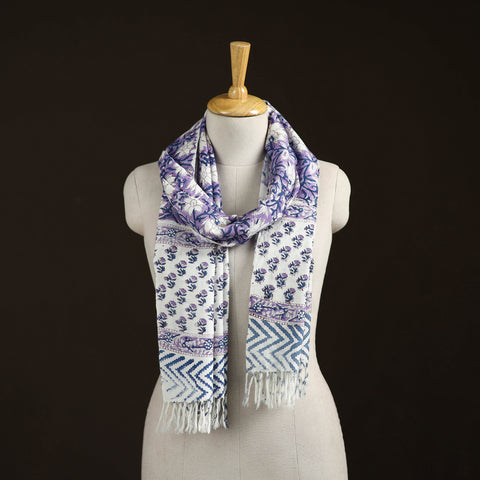 Sanganeri Hand Block Print Pure Merino Wool Handwoven Stole 06