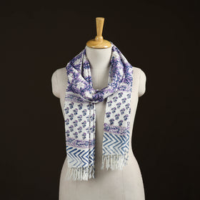 Sanganeri Hand Block Print Pure Merino Wool Handwoven Stole 06