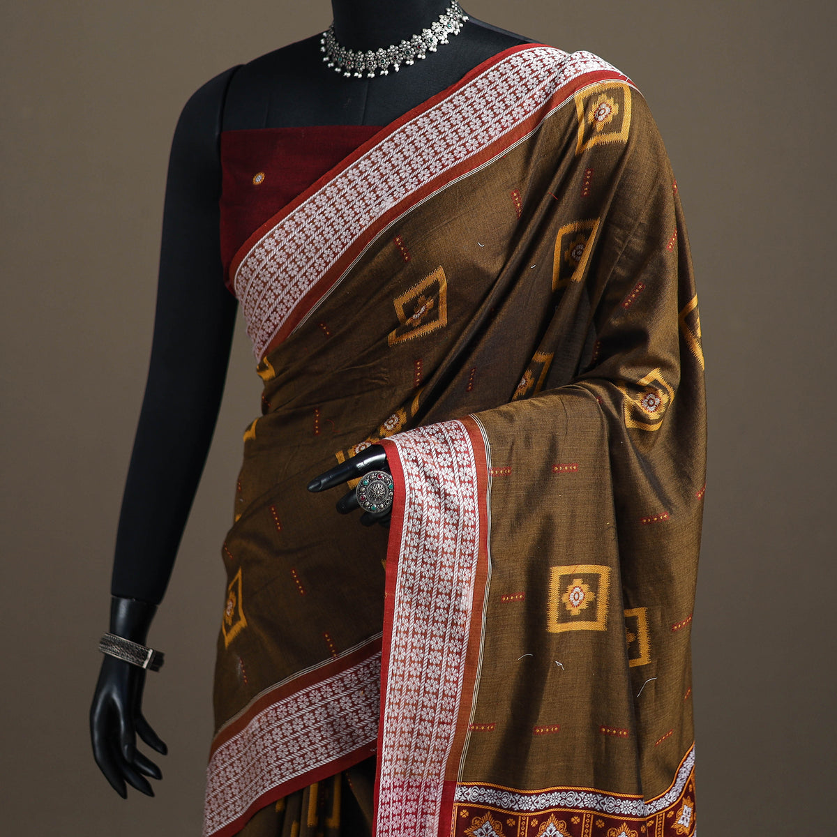 Sambalpuri Handloom Cotton Bomkai Saree with Blouse Piece 08