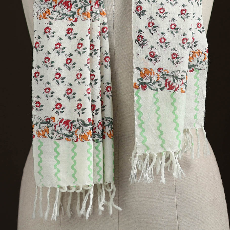 Sanganeri Hand Block Print Pure Merino Wool Handwoven Stole 07