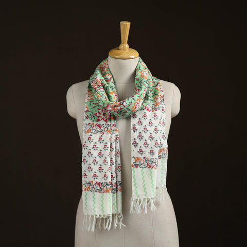Sanganeri Hand Block Print Pure Merino Wool Handwoven Stole 07
